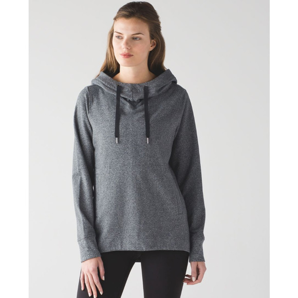 lululemon athletica Tops - Lululemon Split Pullover Heathered Speckled Black / Gray Women's 6 Hoodie Yoga